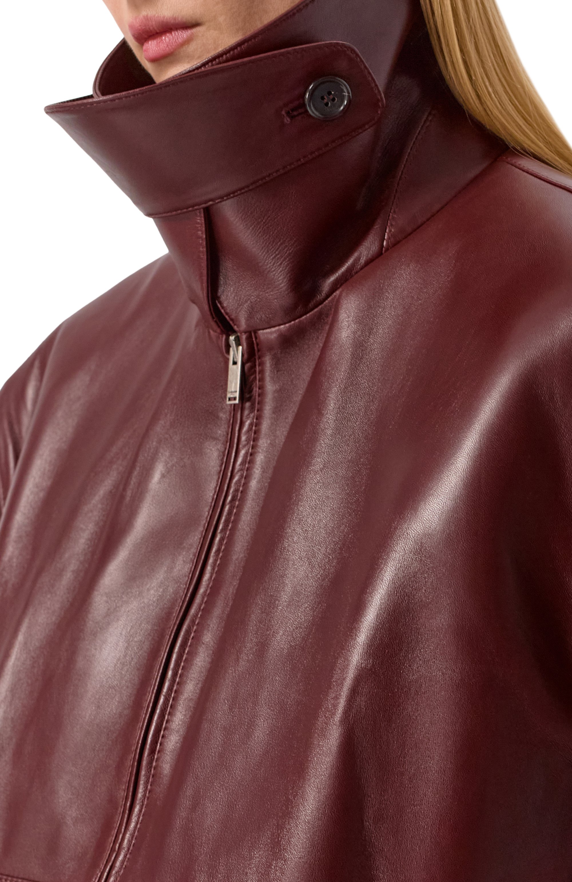 Кожаная куртка SAINT LAURENT бордового цвета по цене 1725000 руб., арт. 850082/YCTP2, фото 5 Кожаная куртка SAINT LAURENT, арт. 850082/YCTP2, фото 5