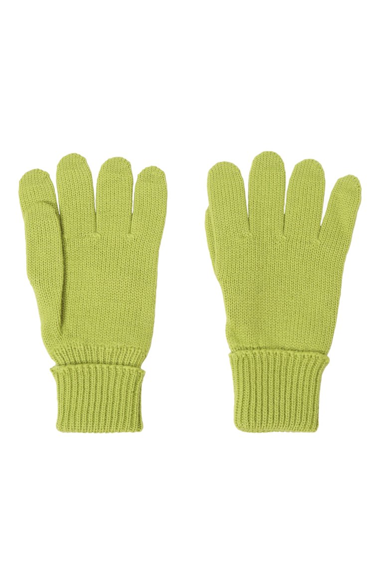 Детские шерстяные перчатки IL TRENINO зеленого цвета, арт. CL-4055/J | Фото 2 (Материал: Текстиль, Шерсть; Материал сплава: Проставлено; Нос: Не проставлено)