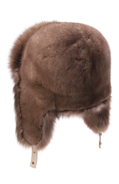 Женская меховая шапка-ушанка из соболя MVST, арт. MH-03 SABLE WILD NO SILVER +MINK