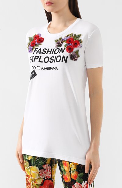 Хлопковая футболка DOLCE & GABBANA, арт. F8K74Z/G7RYP, фото 3