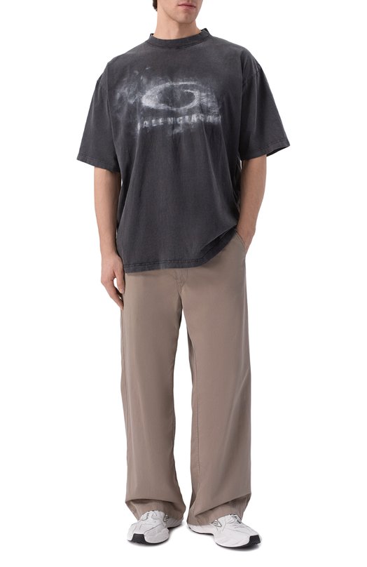 Хлопковая футболка Balenciaga 764235/TTVN5 Серый  764235/TTVN5 Фото 2