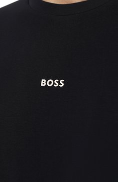Мужская хлопковая футболка BOSS ORANGE темно-синего цвета, арт. 50473278 | Фото 5 (Длина (для топов): Стандартные; Рукава: Короткие; Материал внешний: Хлопок; Принт: Без принта; Стили: Кэжуэл; Мужское Кросс-КТ: Футболка-одежда; Кросс-КТ: Джерси)