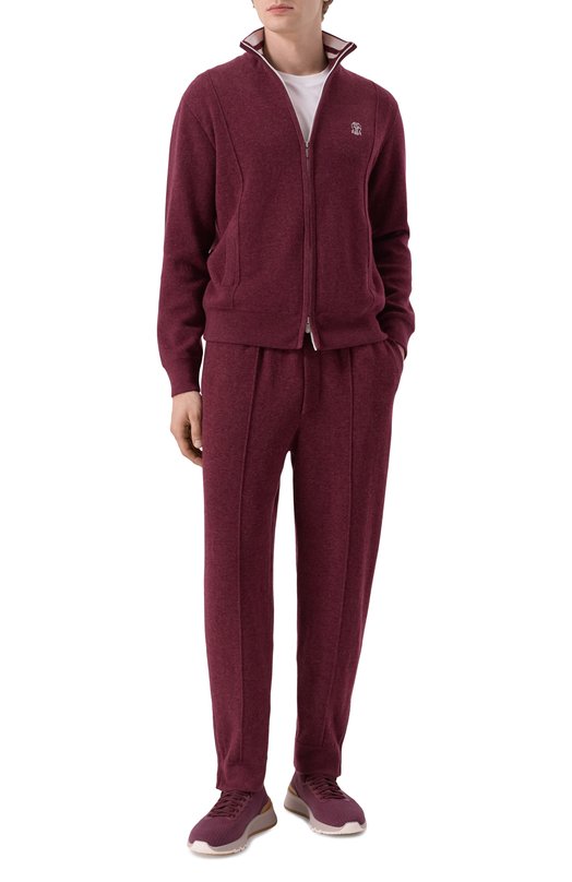 Кашемировый кардиган Brunello Cucinelli M2219206G Бордовый  M2219206G Фото 2