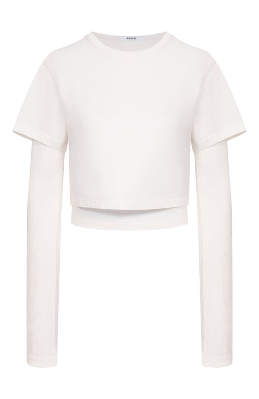 Хлопковый лонгслив Agolde A74241611 Белый A74241611