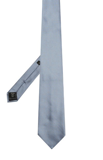 Шелковый галстук с узором ZEGNA голубого цвета по цене 17950 руб., арт. Z9E581XW, фото 2 Шелковый галстук с узором ZEGNA, арт. Z9E581XW, фото 2