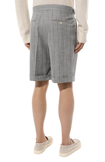 Шорты из хлопка и шерсти BRUNELLO CUCINELLI серого цвета по цене 130500 руб., арт. MS484B2298, фото 4 Шорты из хлопка и шерсти BRUNELLO CUCINELLI, арт. MS484B2298, фото 4