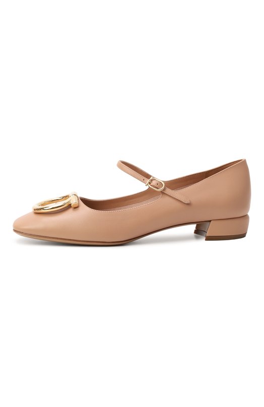Кожаные туфли Marry 20 Ferragamo 01K512/785221 Бежевый  01K512/785221 Фото 4