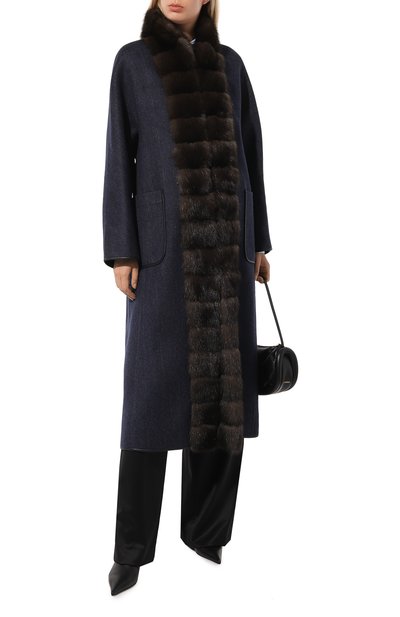 Кашемировое пальто с отделкой из меха соболя SABLEFUR, арт. 72213-sb-02, фото 2