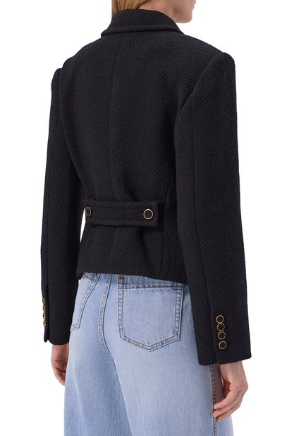 Шерстяной жакет CHLOÉ черного цвета по цене 291000 руб., арт. CH26AVE08060, фото 4 Шерстяной жакет CHLOÉ, арт. CH26AVE08060, фото 4
