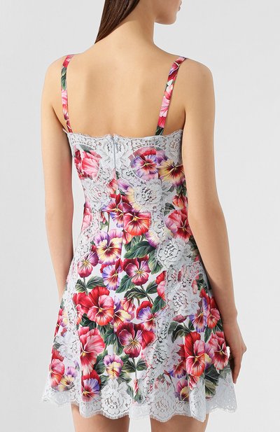 Платье и з смеси шелка и хлопка DOLCE & GABBANA, арт. F6I1BT/FSAZX, фото 4