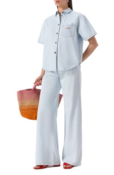 Джинсовая рубашка MSGM голубого цвета по цене 45000 руб., арт. 3842MDE230L 257238/257238, фото 2 Джинсовая рубашка MSGM, арт. 3842MDE230L 257238/257238, фото 2