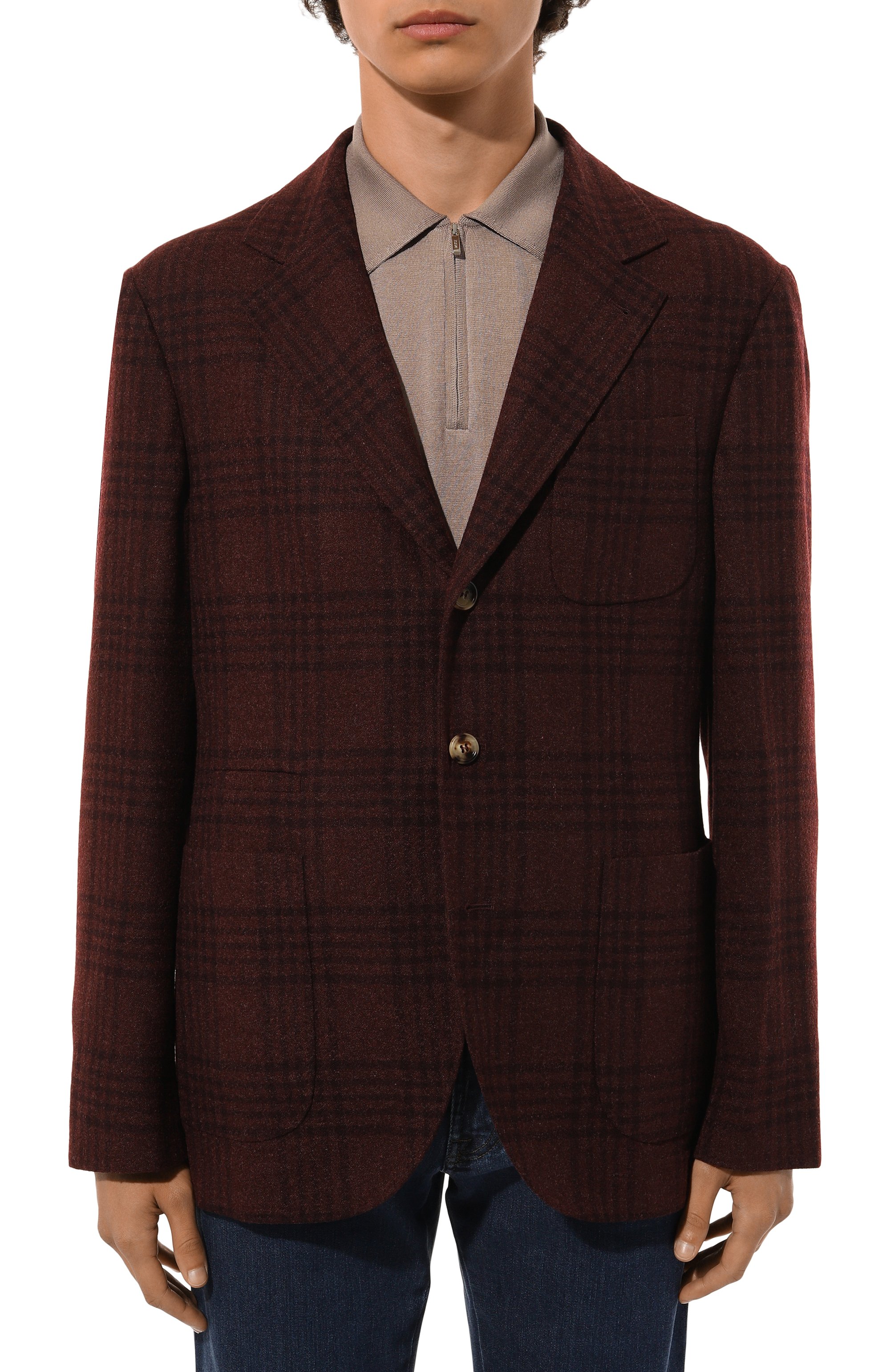 Пиджак из шерсти и шелка BRUNELLO CUCINELLI бордового цвета по цене 543000 руб., арт. MY4377BND, фото 5 Пиджак из шерсти и шелка BRUNELLO CUCINELLI, арт. MY4377BND, фото 5