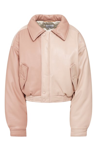 Женский бомбер NANUSHKA, арт. B0MI_BLUSH PATCHW0RK_VEGAN LEATHER
