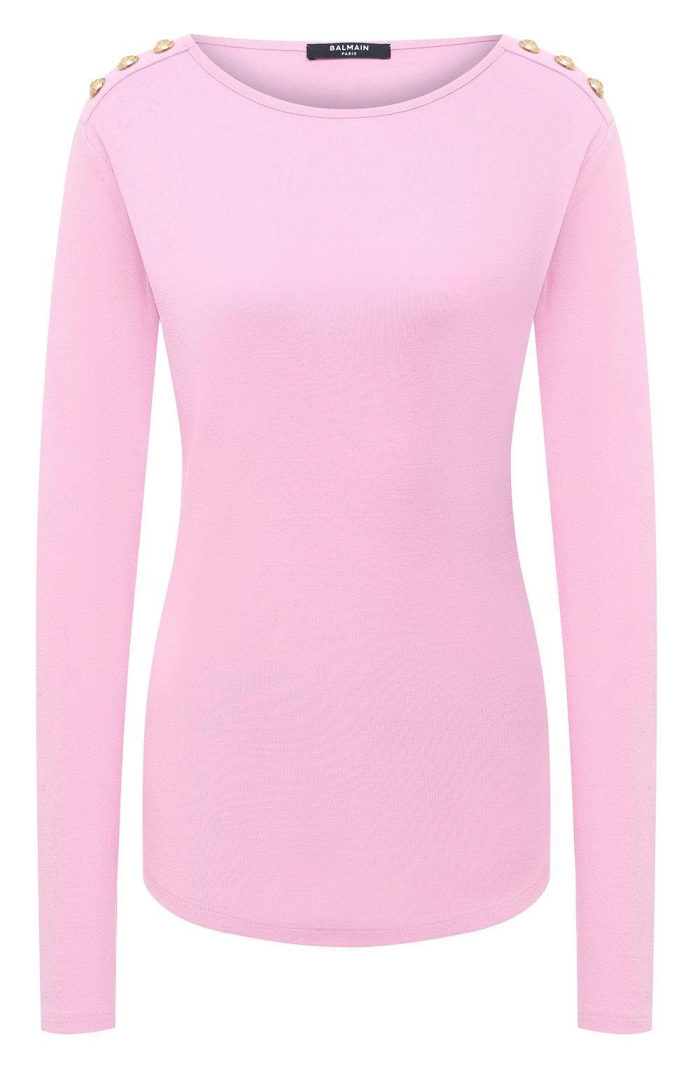 Хлопковый пуловер BALMAIN розового цвета по цене 94750 руб., арт. VF10533/J098, фото 1 Хлопковый пуловер BALMAIN, арт. VF10533/J098, фото 1