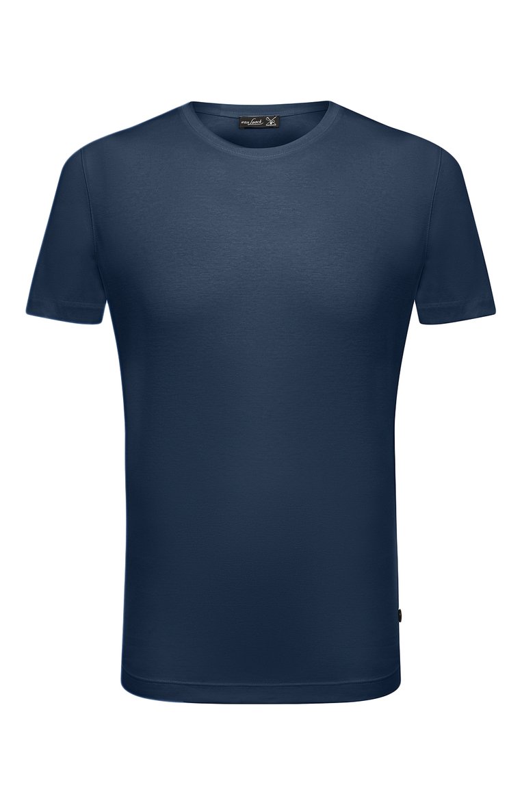 Мужская хлопковая футболка VAN LAACK синего цвета, арт. PAR0/180031 | Фото 1 (Кросс-КТ: домашняя одежда; Рукава: Короткие; Длина (для топов): Стандартные; Материал сплава: Проставлено; Материал внешний: Хлопок; Драгоценные камни: Проставлено)