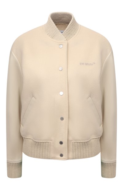 Женский шерстяной бомбер OFF-WHITE, арт. 0WEH020C99FAB001
