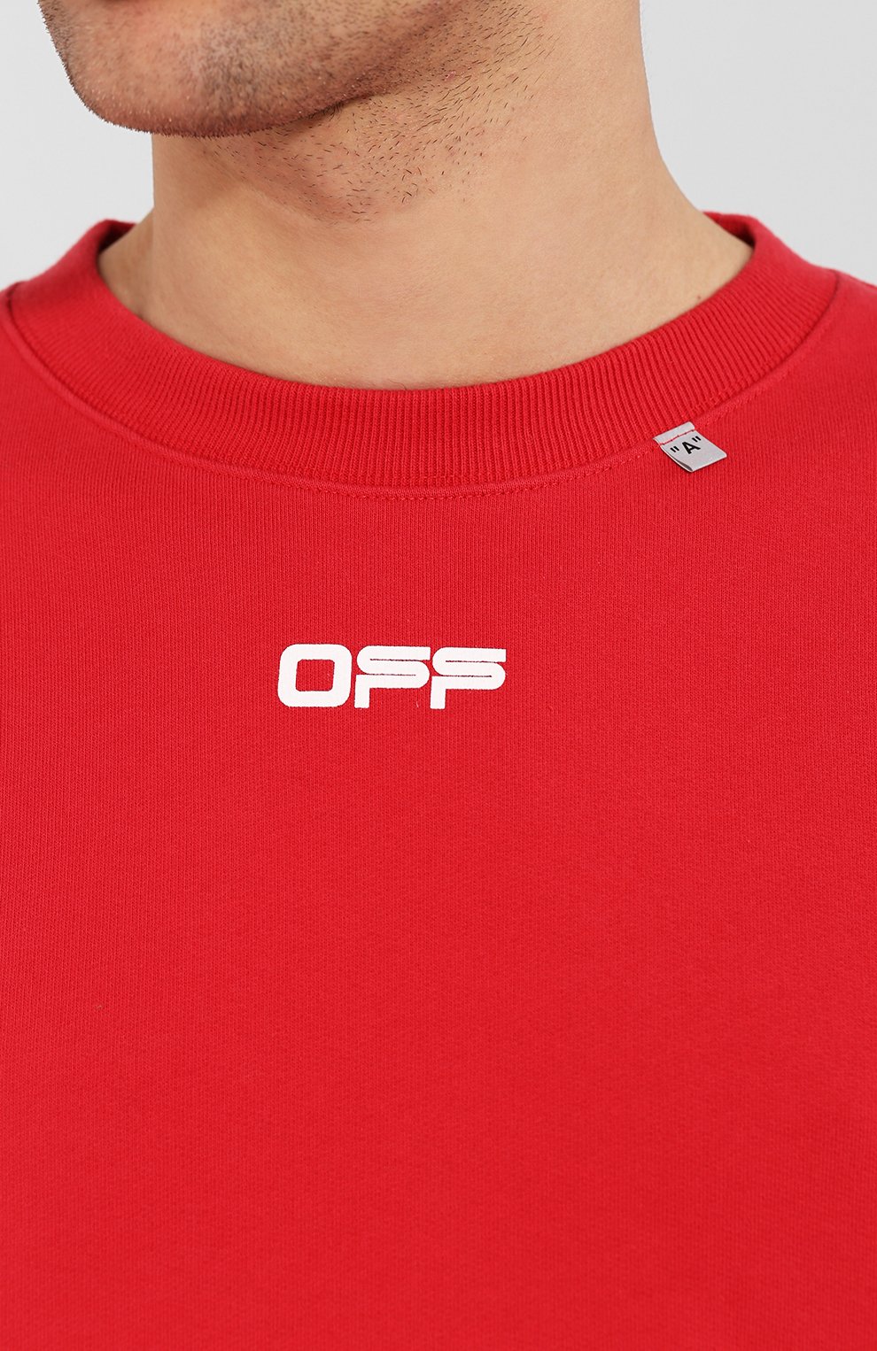Хлопковый свитшот OFF-WHITE красного цвета по цене 45300 руб., арт. 0MBA035S20E300042088, фото 5 Хлопковый свитшот OFF-WHITE, арт. 0MBA035S20E300042088, фото 5
