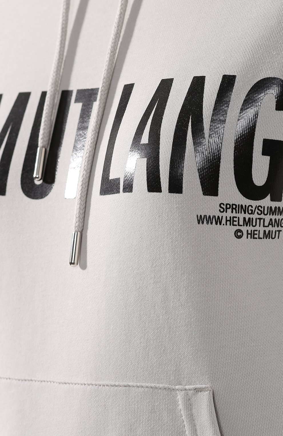 Хлопковое худи HELMUT LANG светло-серого цвета по цене 21450 руб., арт. J01KW501, фото 5 Хлопковое худи HELMUT LANG, арт. J01KW501, фото 5