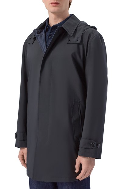 Плащ BRIONI темно-синего цвета по цене 392000 руб., арт. SHNR0L/PA906, фото 3 Плащ BRIONI, арт. SHNR0L/PA906, фото 3