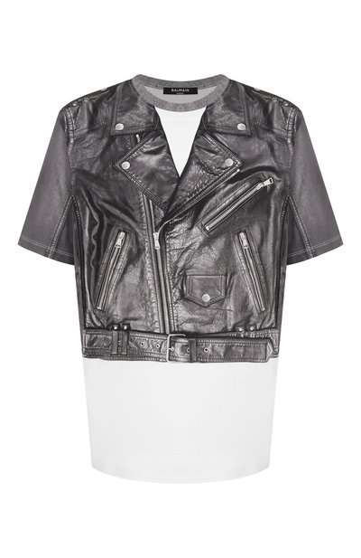 Мужская хлопковая футболка BALMAIN, арт. EH1EG010/GE40