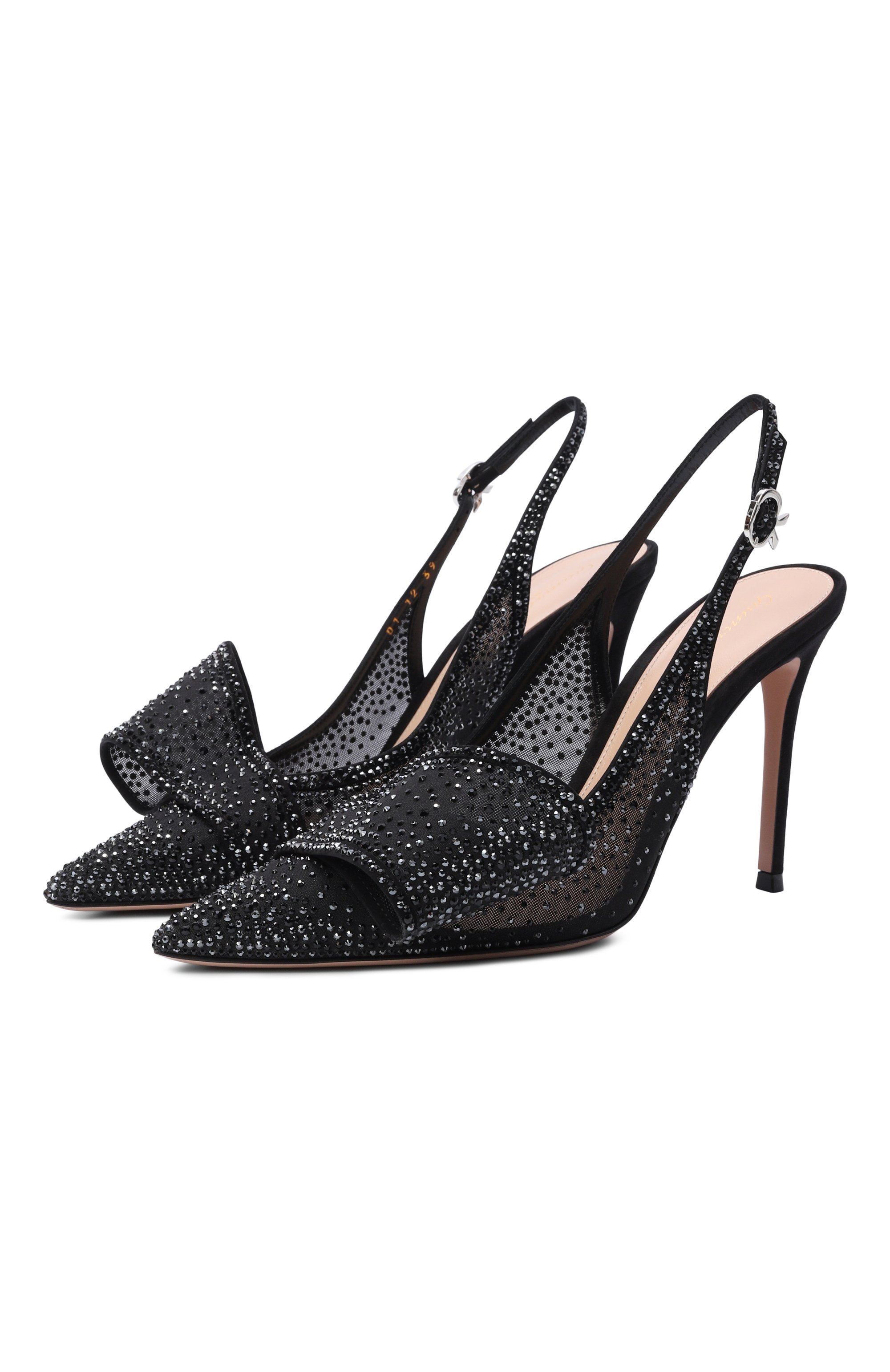Текстильные туфли crystal 95 GIANVITO ROSSI черного цвета по цене 330000 руб., арт. G95541.95RIC.0XCNENE, фото 1 Текстильные туфли crystal 95 GIANVITO ROSSI, арт. G95541.95RIC.0XCNENE, фото 1