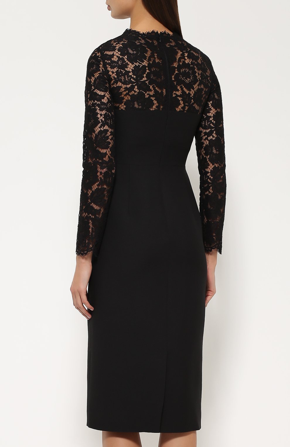 Приталенное платье с кружевным лифом и длинным рукавом VALENTINO, арт. MB3VAB65/360, фото 4
