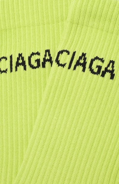 Хлопковые носки BALENCIAGA зеленого цвета по цене 11200 руб., арт. 540615/372B4, фото 2 Хлопковые носки BALENCIAGA, арт. 540615/372B4, фото 2