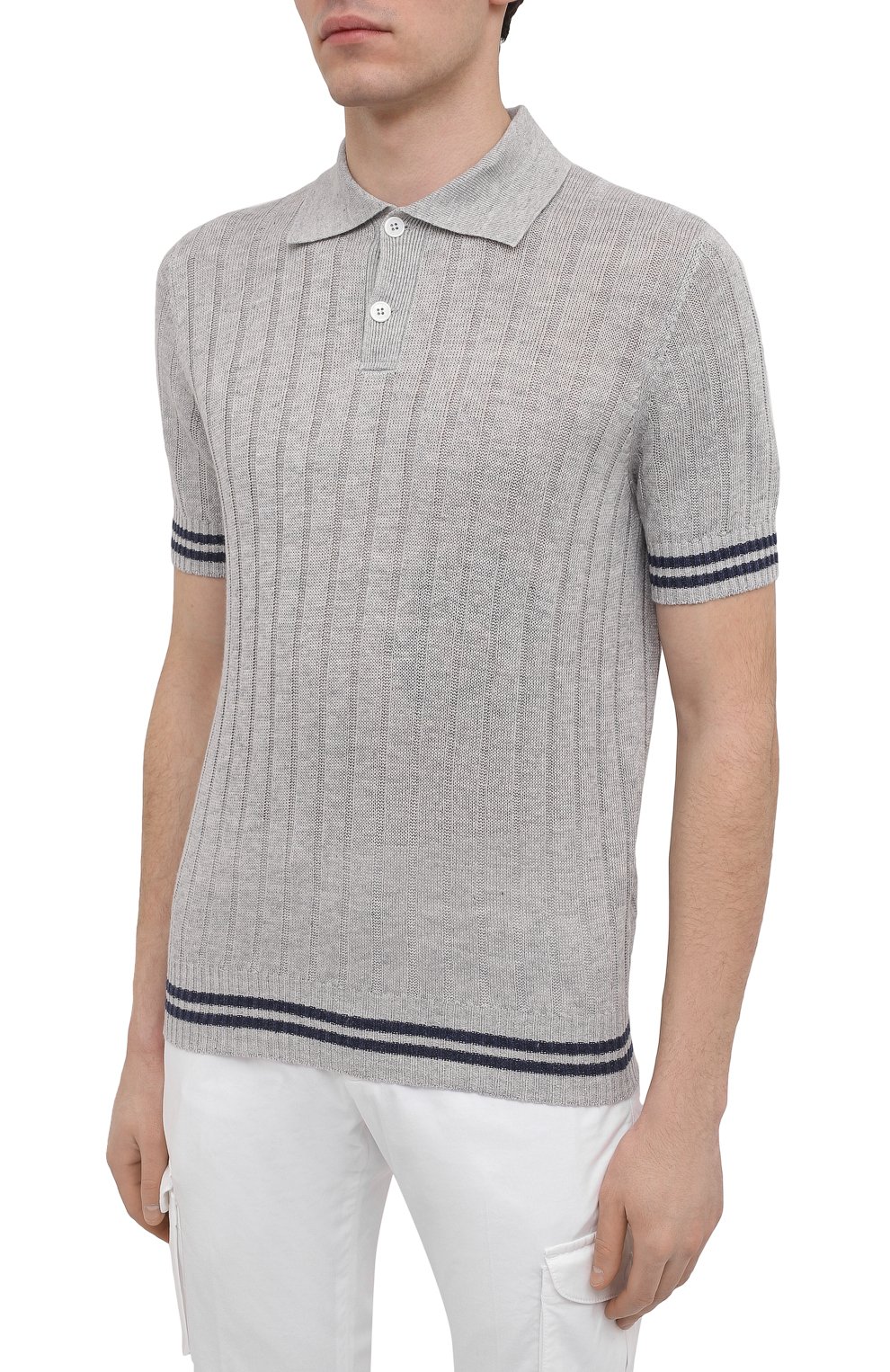 Поло изо льна и хлопка BRUNELLO CUCINELLI, арт. M2L703305, фото 3