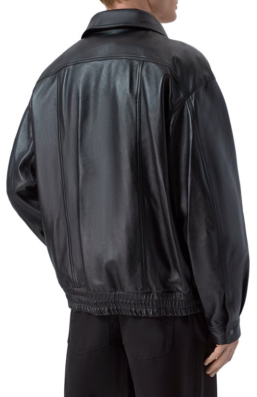 Кожаный бомбер Saint Laurent 840864/YCIJ2 Чёрный  840864/YCIJ2 Фото 4