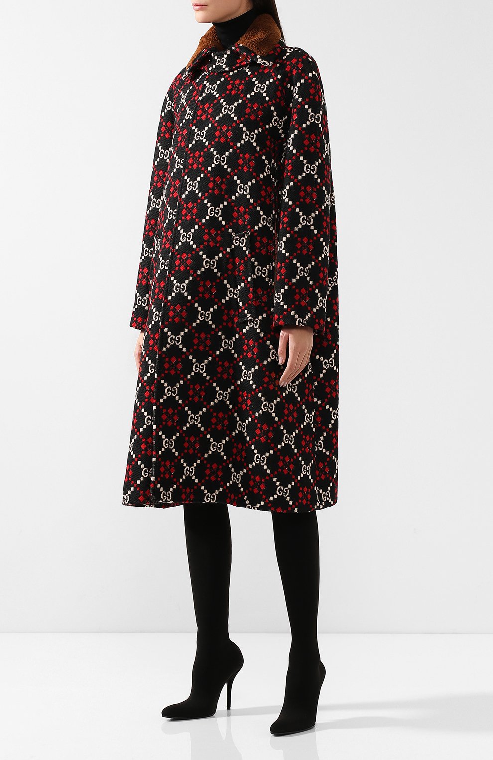 Шерстяное пальто свободного кроя GUCCI, арт. 542933/Z507M, фото 3