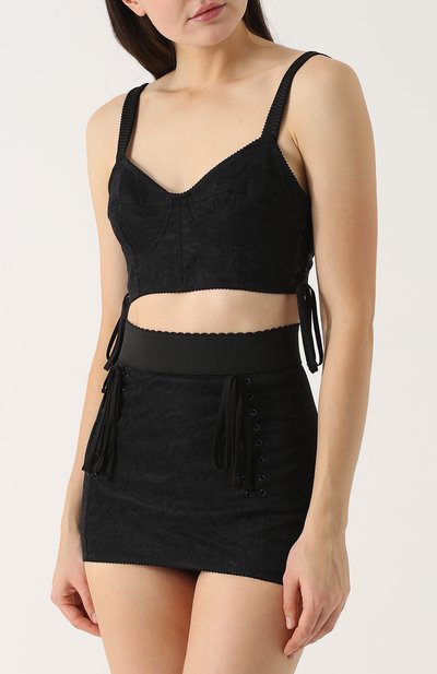 Мини-юбка с широким поясом и шнуровкой DOLCE & GABBANA, арт. 0102/F4AMUT/G9830, фото 2