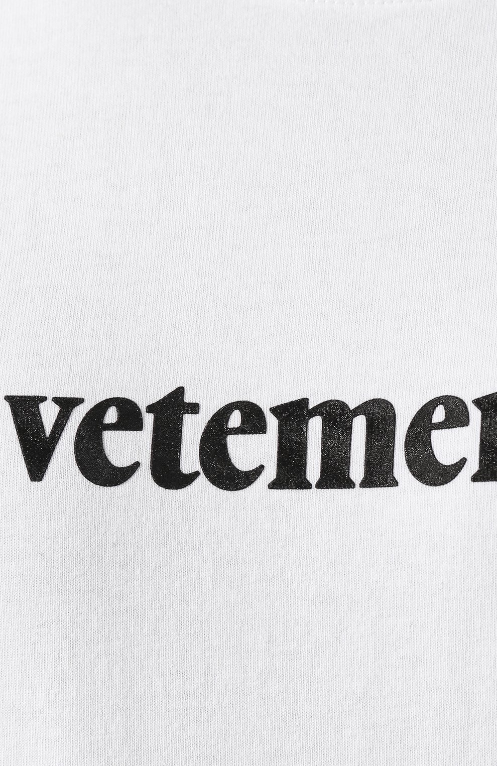 Хлопковая футболка VETEMENTS белого цвета по цене 16450 руб., арт. SS20TR304 1610/W/WHITE, фото 5 Хлопковая футболка VETEMENTS, арт. SS20TR304 1610/W/WHITE, фото 5
