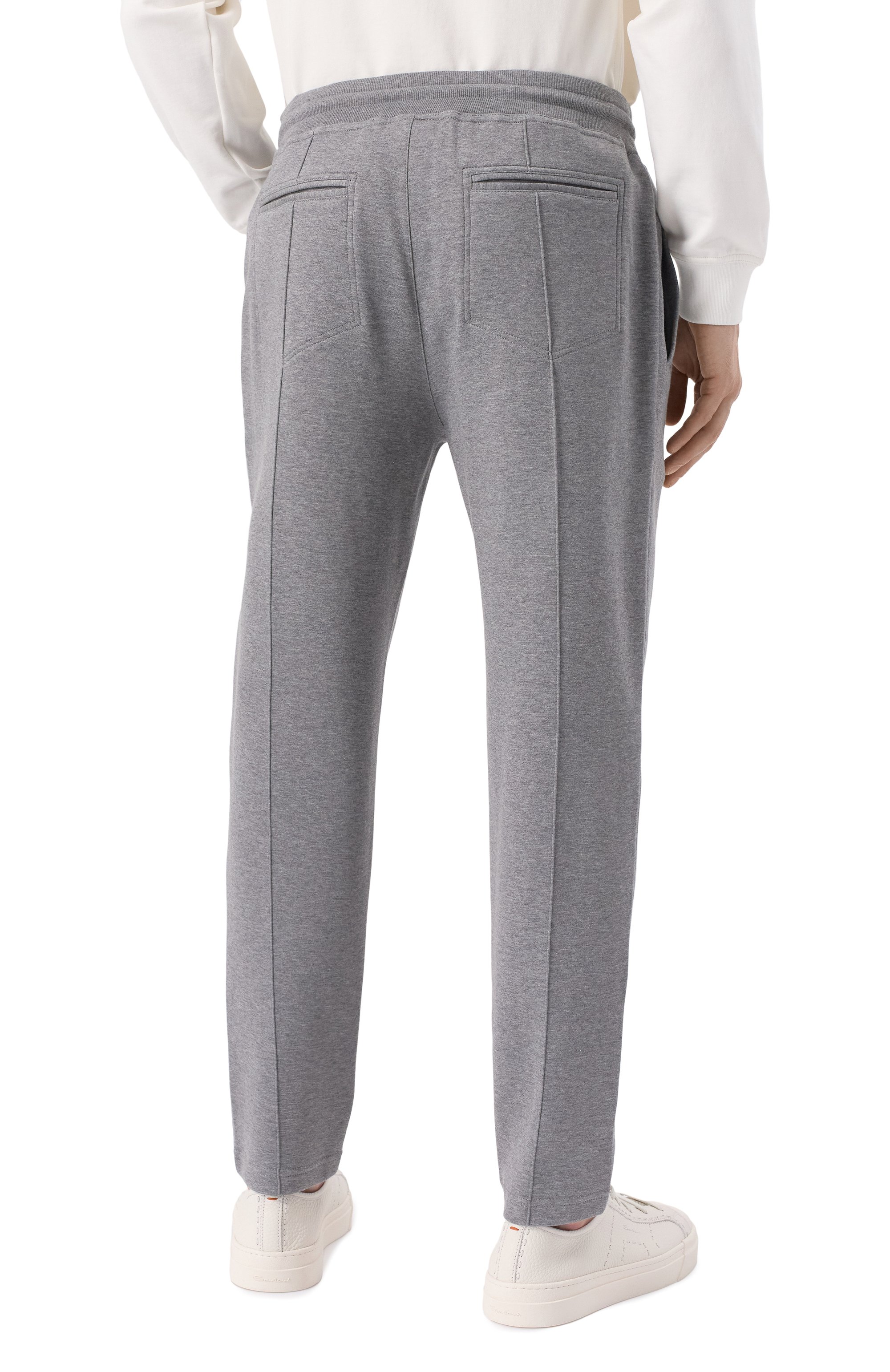 Брюки из хлопка и кашемира BRUNELLO CUCINELLI серого цвета по цене 82950 руб., арт. MM831B2331, фото 4 Брюки из хлопка и кашемира BRUNELLO CUCINELLI, арт. MM831B2331, фото 4