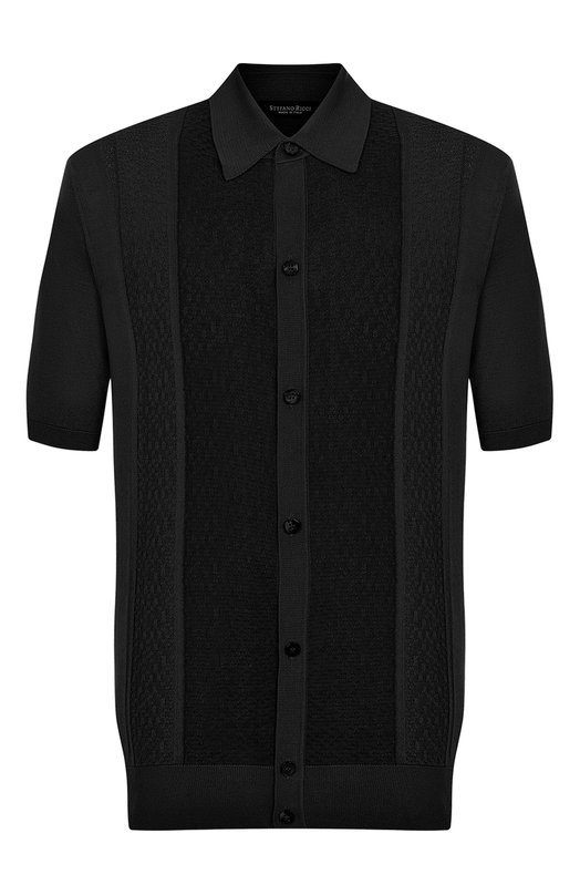 Рубашка из шелка и хлопка Stefano Ricci K212030PAM/F25295/64 Чёрный K212030PAM/F25295/64
