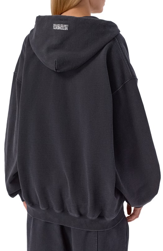 Хлопковая толстовка VETEMENTS ME76ZU136B/1302 M0LLET0N Серый  ME76ZU136B/1302 M0LLET0N Фото 4