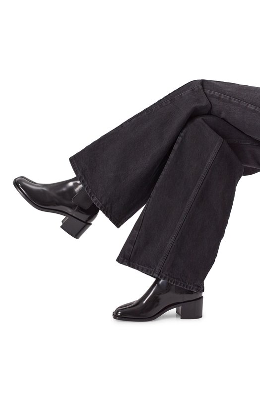 Кожаные ботильоны Tabi Maison Margiela S58WU0427/PS679 Чёрный  S58WU0427/PS679 Фото 2