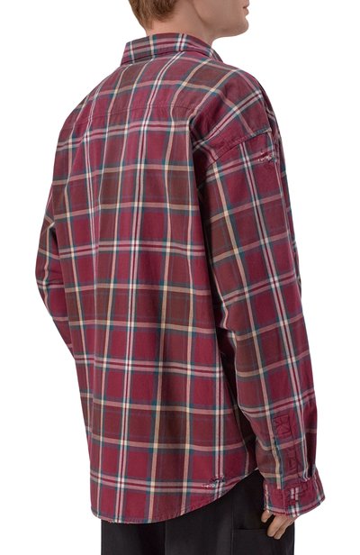 Хлопковая рубашка BALENCIAGA бордового цвета по цене 231500 руб., арт. 850813/TLM09, фото 4 Хлопковая рубашка BALENCIAGA, арт. 850813/TLM09, фото 4