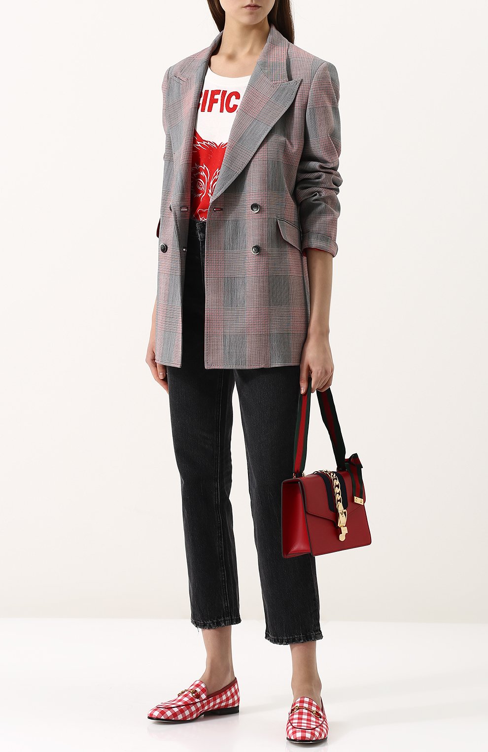 Текстильные лоферы jordaan с пряжкой-трензелем GUCCI, арт. 431467/9IY20, фото 2