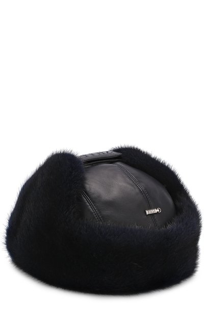 Кожаная шапка-ушанка с меховой отделкой ZILLI, арт. MHQ-0RS00-01005/1002, фото 2