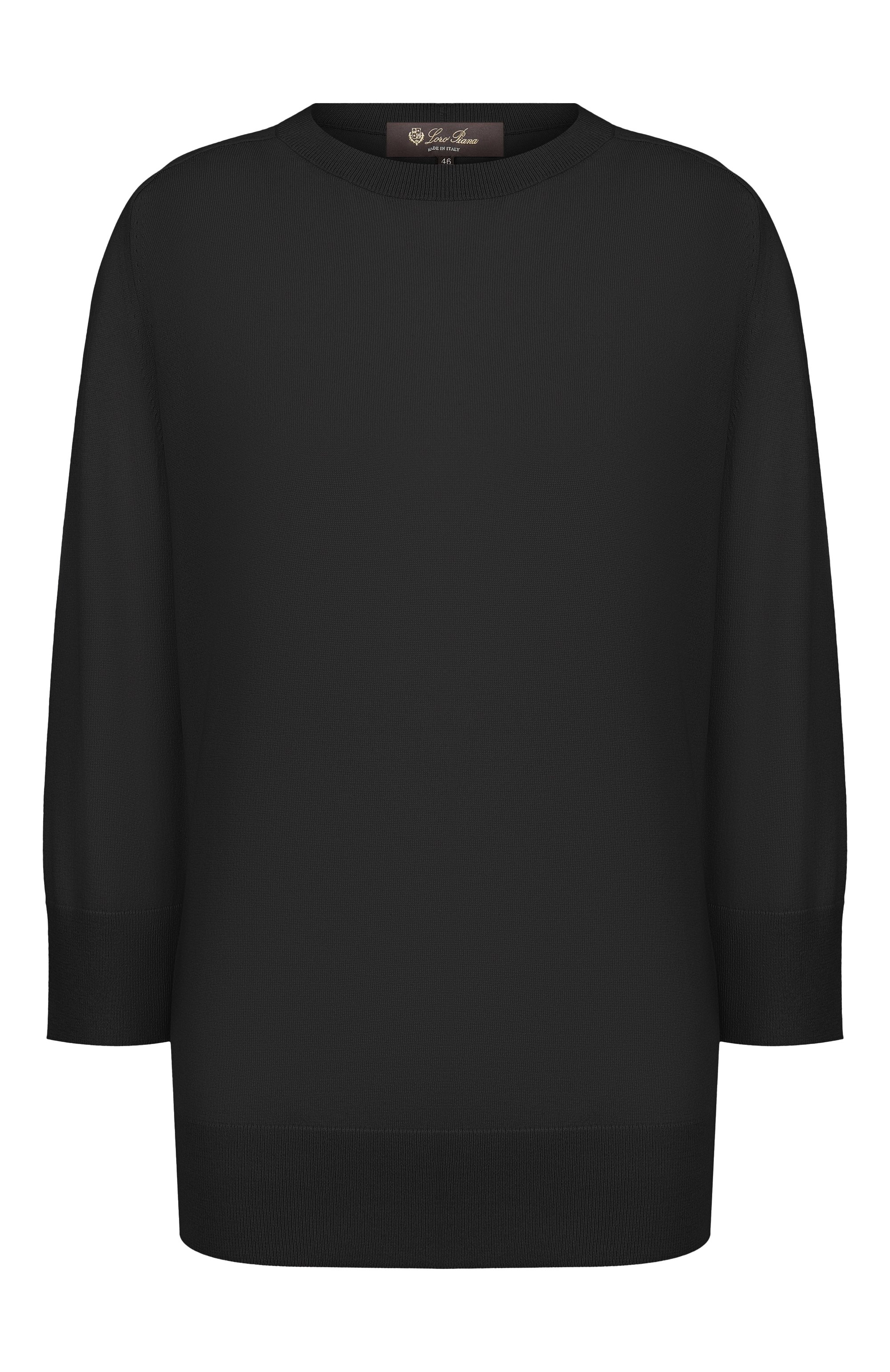 Кашемировый пуловер LORO PIANA черного цвета по цене 169500 руб., арт. FAM9050, фото 1 Кашемировый пуловер LORO PIANA, арт. FAM9050, фото 1