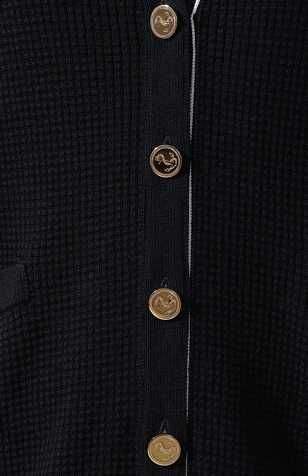 Шерстяной кардиган THOM BROWNE темно-синего цвета по цене 92300 руб., арт. FKC239A-00014 415, фото 5 Шерстяной кардиган THOM BROWNE, арт. FKC239A-00014 415, фото 5