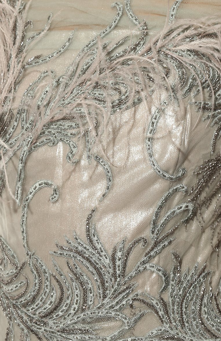 Платье с отделкой бисером и перьями MARCHESA, арт. M24802, фото 1
