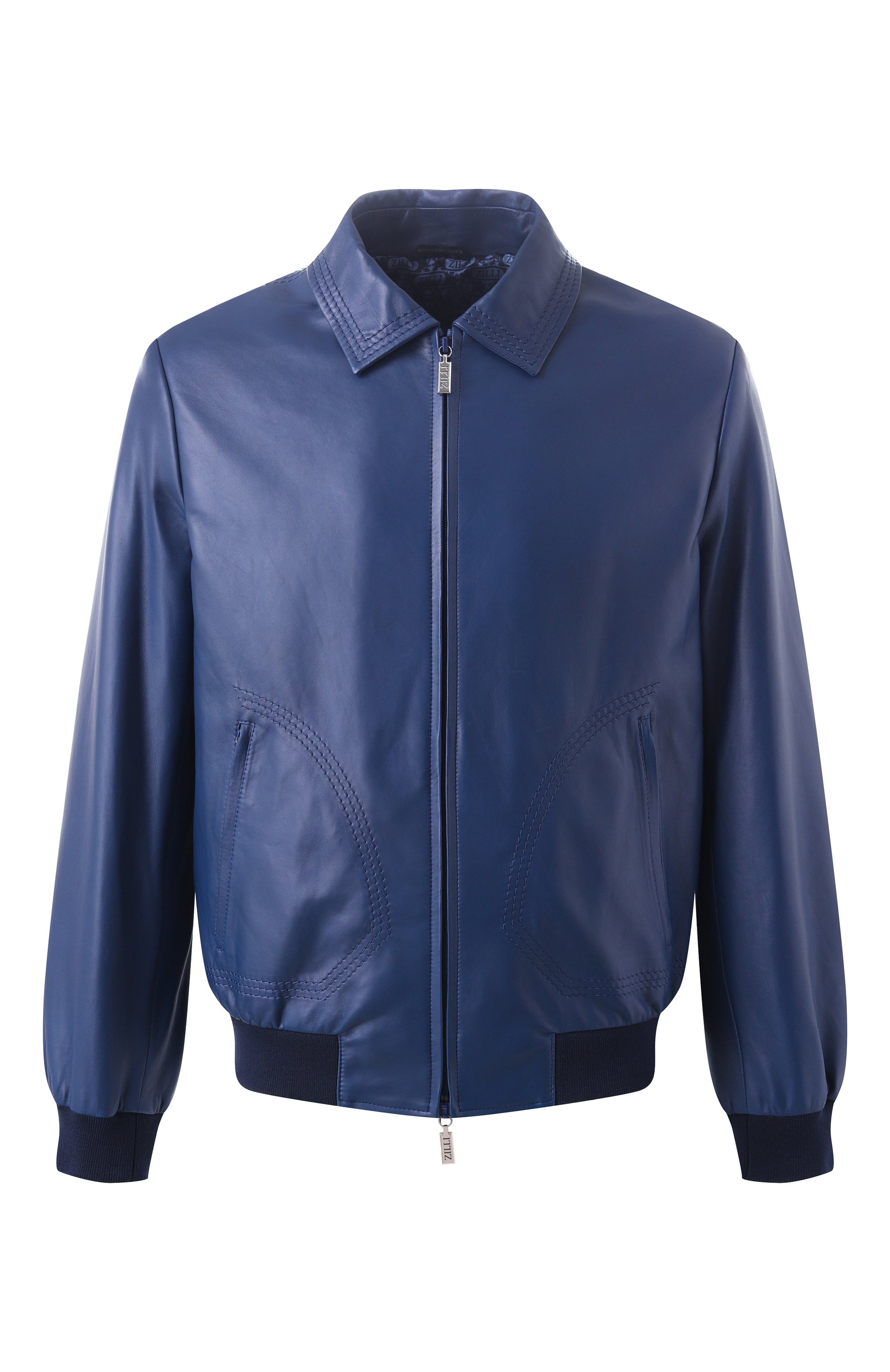 Кожаный бомбер ZILLI синего цвета по цене 1070000 руб., арт. A0RYH1M1005VTSU00, фото 1 Кожаный бомбер ZILLI, арт. A0RYH1M1005VTSU00, фото 1