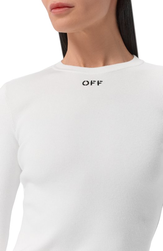Хлопковый лонгслив Off-White 0WAD136S26JER001 Белый  0WAD136S26JER001 Фото 5