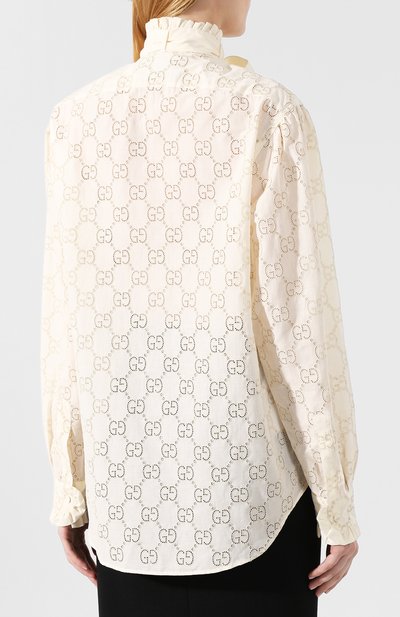 Хлопковая блузка GUCCI, арт. 569104/ZABI8, фото 4
