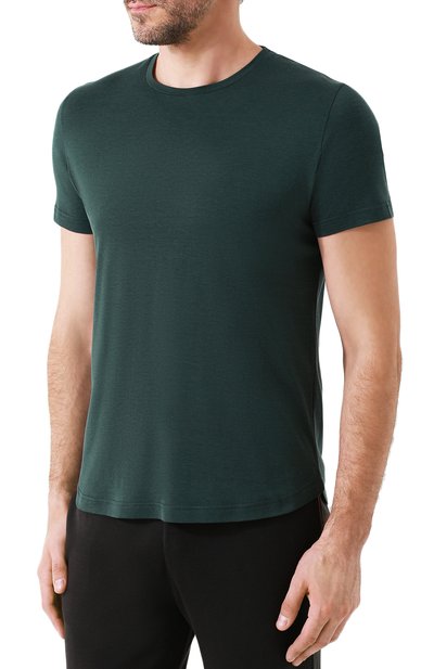 Футболка из шелка и хлопка LORO PIANA темно-зеленого цвета по цене 44200 руб., арт. FAF6128, фото 3 Футболка из шелка и хлопка LORO PIANA, арт. FAF6128, фото 3