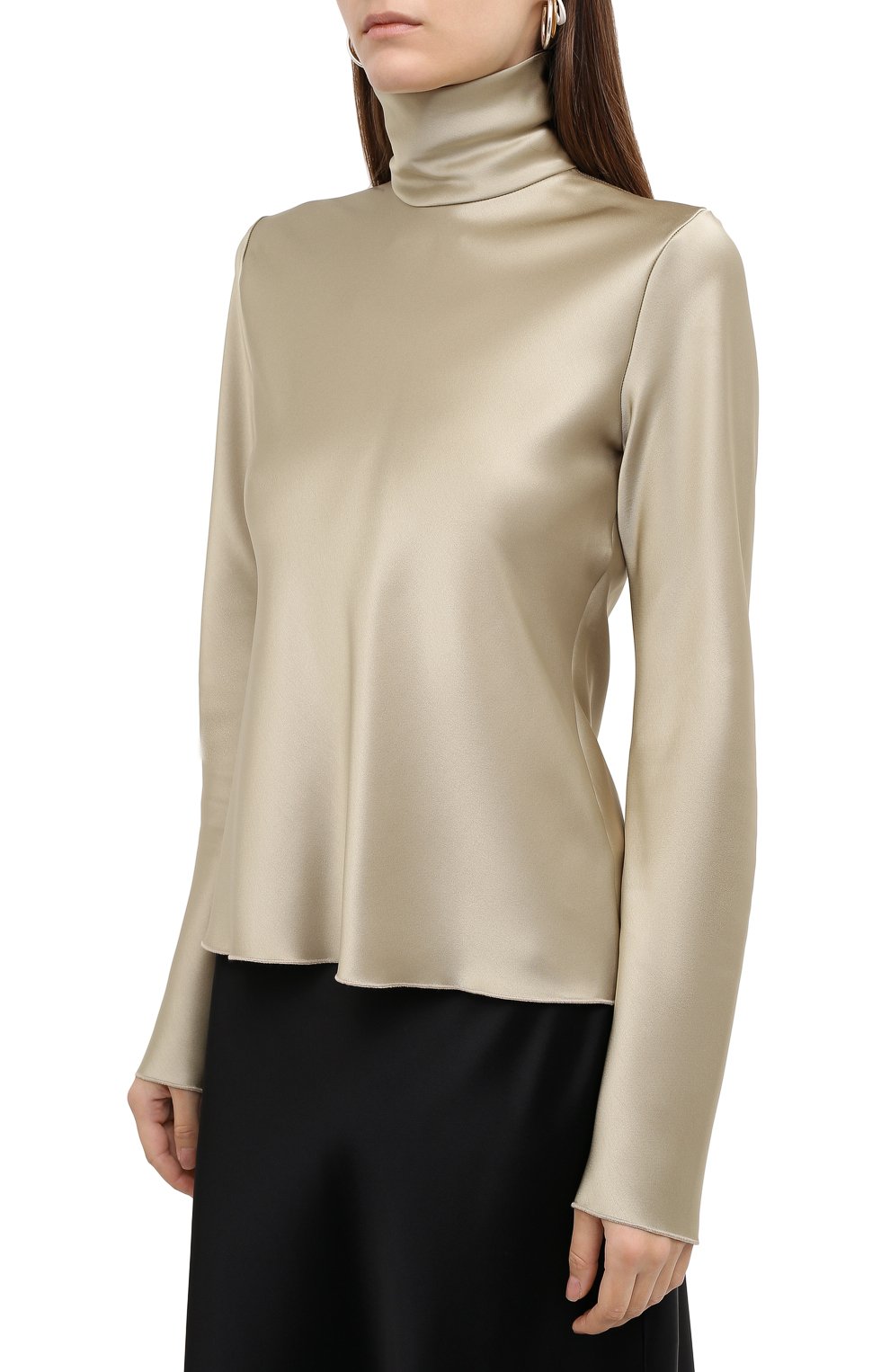 Блузка NANUSHKA бежевого цвета по цене 42550 руб., арт. EVA_SAGE_SLIP SATIN, фото 3 Блузка NANUSHKA, арт. EVA_SAGE_SLIP SATIN, фото 3