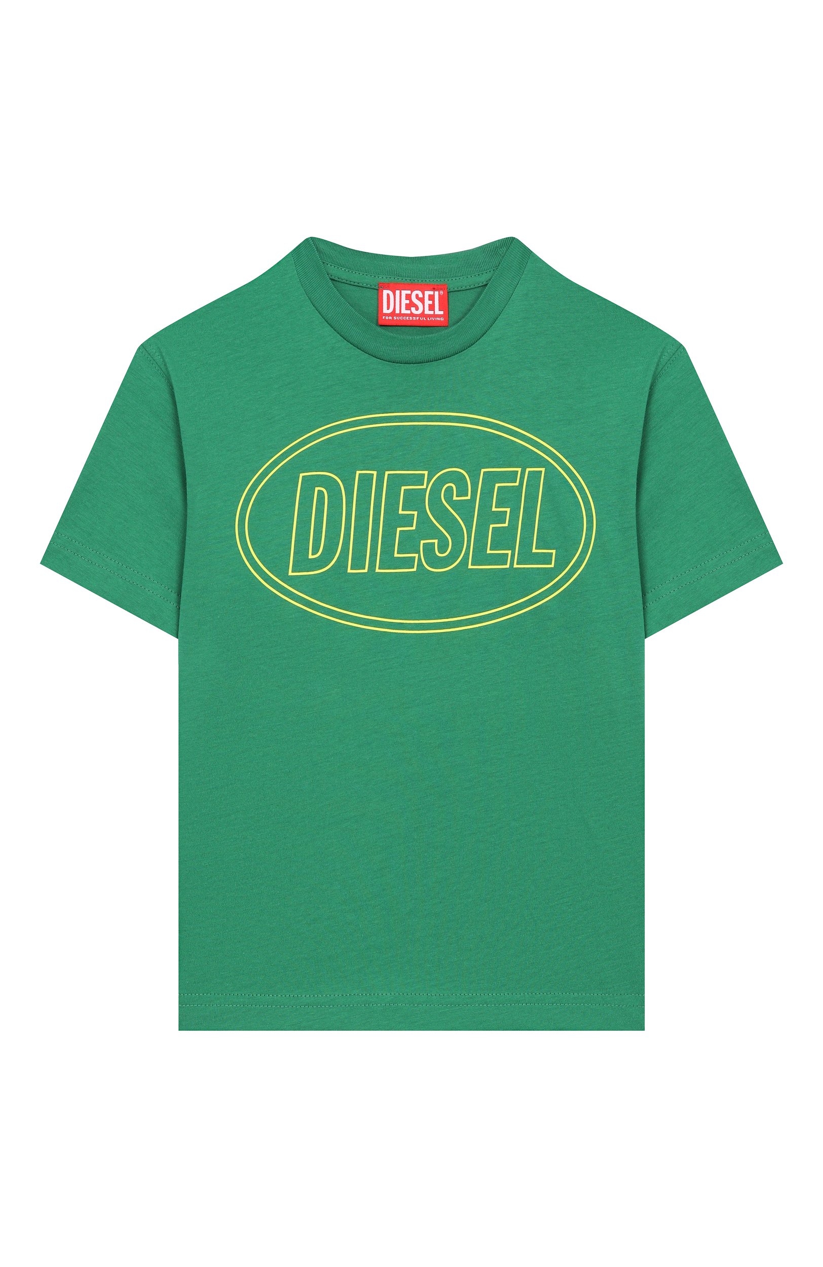 Хлопковая футболка DIESEL зеленого цвета по цене 3630 руб., арт. J02582/0GRAI, фото 1 Хлопковая футболка DIESEL, арт. J02582/0GRAI, фото 1