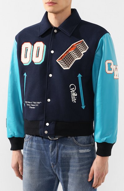 Комбинированный бомбер OFF-WHITE, арт. 0MJA036R20A320243288, фото 3