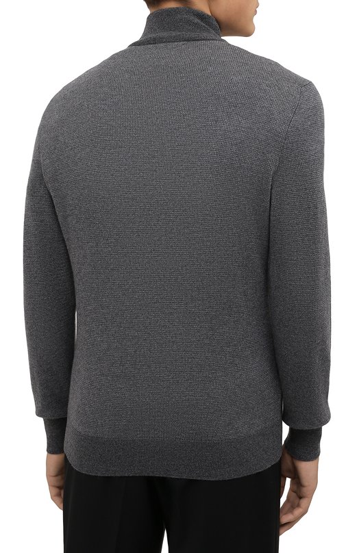 Джемпер из кашемира и хлопка Zegna UYQ25/127 Серый  UYQ25/127 Фото 4